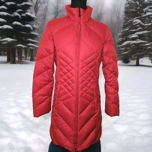 Eddie Bauer Down Parka Puffer Jacket Coat Women’s Small Red EUC